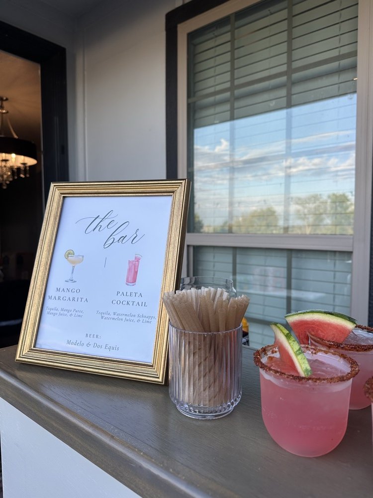 Bar menu sign with mango margarita