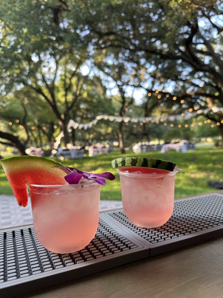 Watermelon cocktails at an outdoor event